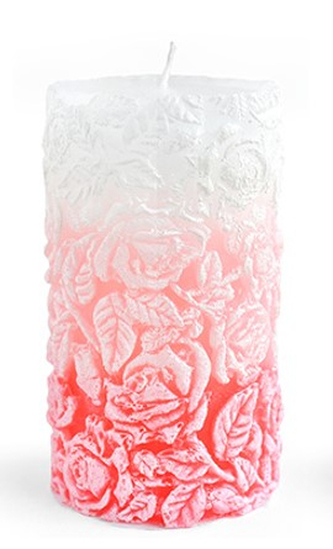 Świeca walec mała 8x10cm RÓŻANAróż parafinowa