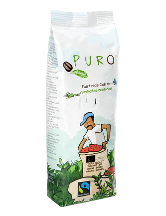 Puro Zrnková káva Fairtrade Bio Dark Roast 100% Arabica 250g