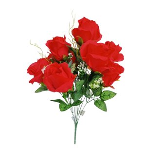 Růže kytice s přízdobou červená  JH013 červená
