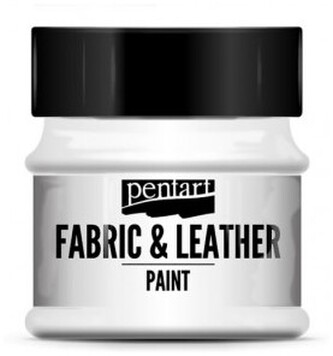 Farba do tkanin i skór 50ml biała, Pentart