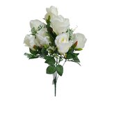 Růže kytice s přízdobou bílá  JH013 bílá