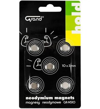 Magnesy neodymowe GR-N510 10mm 5szt GRAND