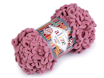 Pletací příze Alize Puffy Fine 100 g - 1 ks - 9 (295) starorůžová