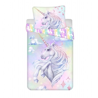 Jerry Fabrics Povlečení fototisk Unicorn Pastel Rainbow 140x200, 70x90 cm