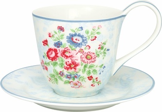 Porcelánový šálek a podšálek Ailis White