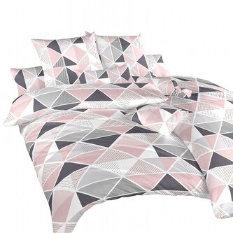 Dadka Povlečení bavlna Pyramidy pudrové 200x220, 2x70x90 cm