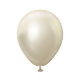 Balonky chromové bílé zlato, Mirror White Gold 13 cm/5", 100 ks