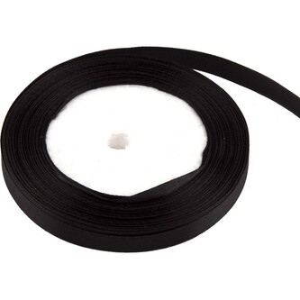 Satén stuha 1 cm, 23 m, černá