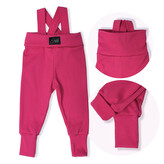 Rostoucí žebrované kalhoty s laclem Color HOT pink; Barva: růžová; Velikost: 74 - 80