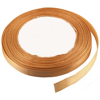 Satén stuha 1 cm, 23 m, okrová