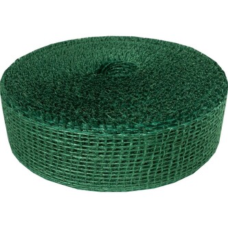 Jutová stuha 5 cm, 25 m - tm. zelená"