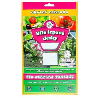 Bílé lepové desky 3 ks, jablko, švestka