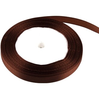 Satén stuha 1 cm, 23 m, hnědá