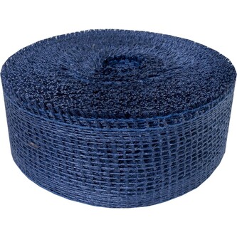 Jutová stuha 5 cm, 25 m - tm. modrá"