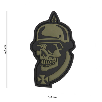 Gumová nášivka 101 Inc WW I Skull - olivová