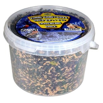 Zimní krmítková směs 2,9 l + 4 ks lojsemenná koule, kbelíček"