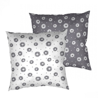 Dadka Povlak na polštář bavlna Anežka bílá/tmavě šedá DUO 40x40 cm