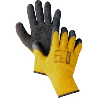 Rukavice PETRAX, WINTER A9190 polomáčené žluté, vel. 8