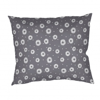 Dadka Povlak na polštář bavlna Anežka bílá na tmavě šedém 40x50 cm