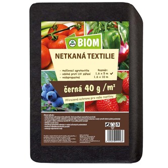 Netkaná textílie černá 1,6 x 5 m, 40 g/m2"