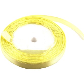 Satén stuha 1 cm, 23 m, sv.žlutá