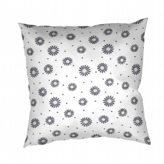 Dadka Povlak na polštář bavlna Anežka tmavě šedá na bílém 40x40 cm