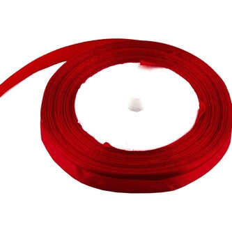 Satén stuha 1 cm, 23 m, červená