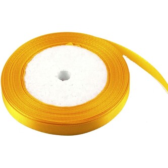 Satén stuha 1 cm, 23 m, žlutá