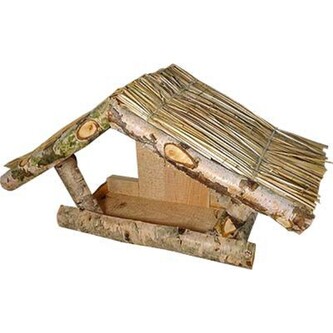 Krmítko pro ptactvo 30 x 17 x 16 cm, na zeď, sláma