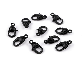 Plastová karabina průvlek 2,8 mm - 20 ks - 2 černá