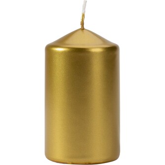Svíčka válec 6 x 10 cm, metalická zlatá