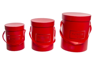 Flower box červený, sada 3 ks