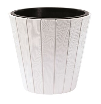 Květináč WOODE, vklad - bílý 35 cm