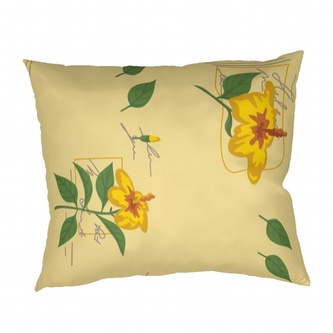 Dadka Povlak na polštář bavlna Ibišek žlutý 40x50 cm