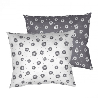 Dadka Povlak na polštář bavlna Anežka bílá/tmavě šedá DUO 50x70 cm