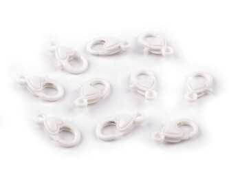Plastová karabina průvlek 2,8 mm - 20 ks - 1 bílá