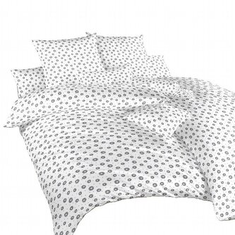 Dadka Povlečení bavlna Anežka tmavě šedá na bílém 200x220, 2x70x90 cm
