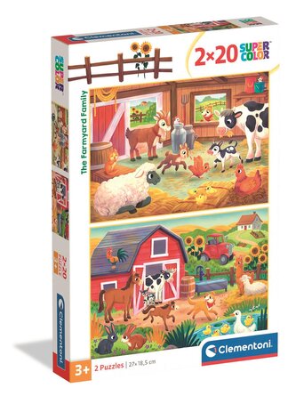 Puzzle 2 x 20 elementów. Super kolor. The Farmyard Family