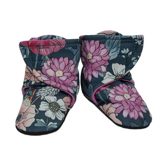 Capáčky barefoot Softshell Garden bloom; Barva: šedá; Velikost: 3 - délka stélky: 13 cm