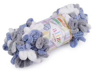 Pletací příze Alize Puffy color 100 g - 1 ks - 10 (6075) modrá jemná