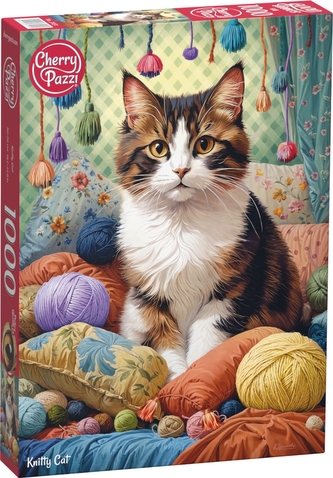Puzzle Cherry Pazzi 1000d. Knitty Cat (Kočka v přízi)