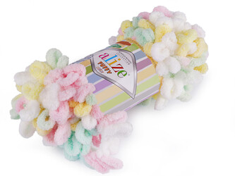 Pletací příze Alize Puffy color 100 g - 1 ks - 4 (5862) žlutá světlá