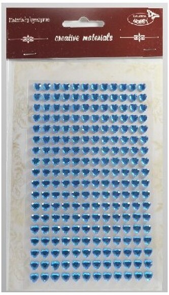 Kryształki samoprzylepne serca 6mm 216 szt, kolor jasnoniebieski, Galeria Hobby