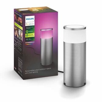 Hue WACA Calla venkovní sloupkové LED svítidlo 8W 590lm 2000-6500K RGB IP65 nerezová ocel