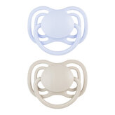 CANPOL 23/226 Smoczek uspokajający silikonowy symetryczny 6-18m Dental Air 2szt. niebieski