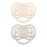 CANPOL 23/228 Smoczek uspokajający silikonowy symetryczny 0-6m Dental Air 2szt. kremowy