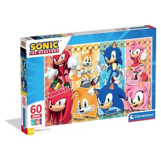 Puzzle 60 elementów. MAXI Super kolor. Sonic