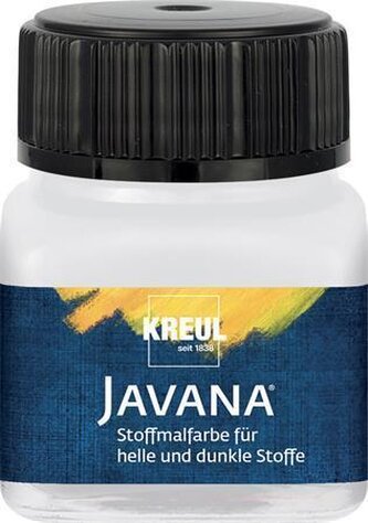 Barva na světlý a tmavý textil, bílá, 20 ml, JAVANA, KREUL Barva na světlý a tmavý textil, bílá, 20 ml, JAVANA, KREUL