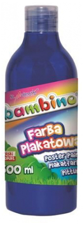 Farba plakatowa w butelce 500 ml. - niebieska Bambino, St.Majewski