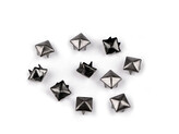 Cvočky na oblečení 7x7mm pyramida - 500 ks - 2 nikl černý